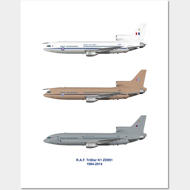 RAF Tristar ZD951 1984 to 2014 Wall Art by SteveHClark